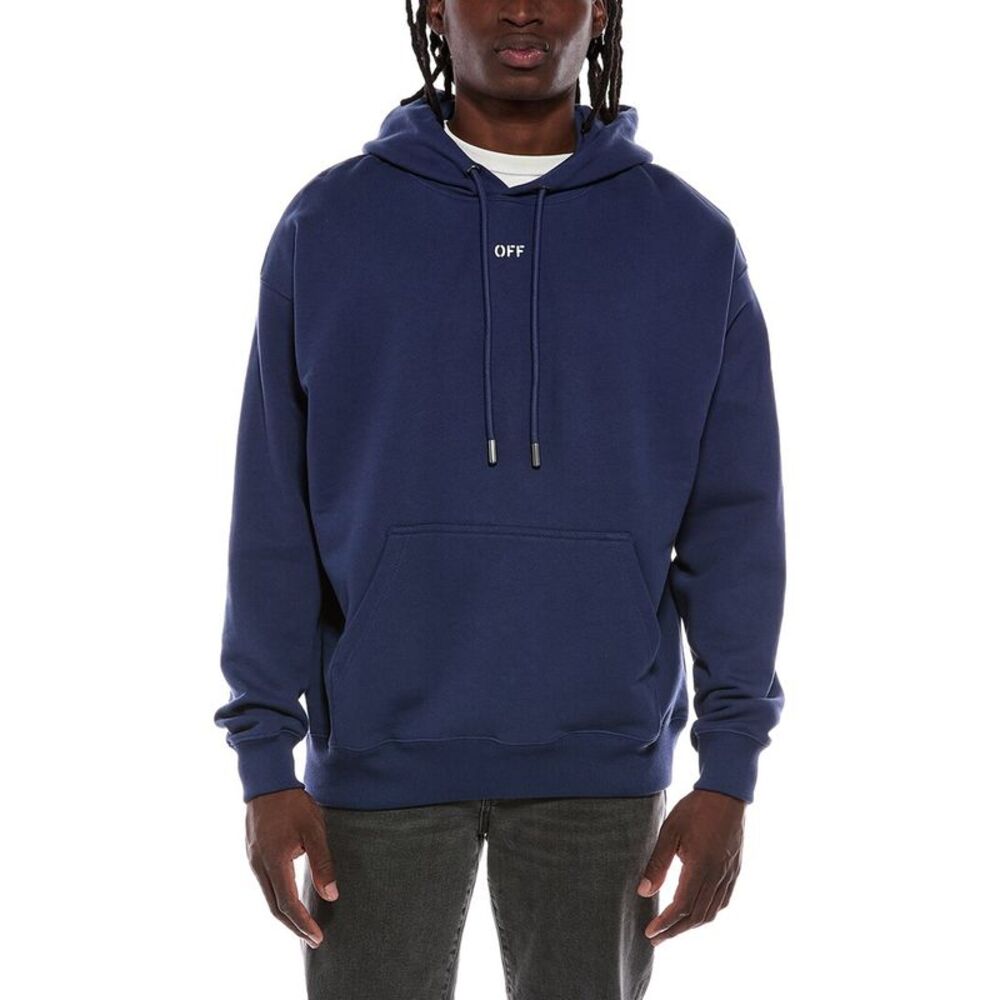 Off-White™ Mens Off-White Logo Hoodie, Blue